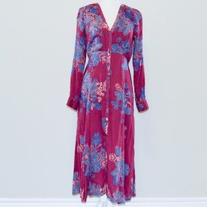 Free People Embroidered Slit Maxi Dress